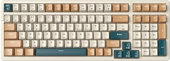 Wireless Mechanical Keyboard Triple Mode 2.4G/USB-C/BT Gaming Keyboards 100 Keys RGB Backlit Brown Switch Rechargeable | Brown Combo