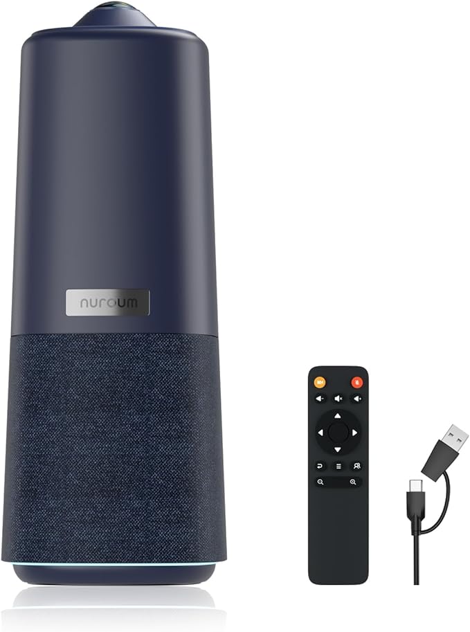 NUROUM 360 Pro Conference Room Camera and Microphone 2026 Upgrade 3 AI Video Modes Conference Webcam with Noise Suppression All in One Webcam for Zoom/Teams/GoogleMeet on PC/Laptop/Desktop