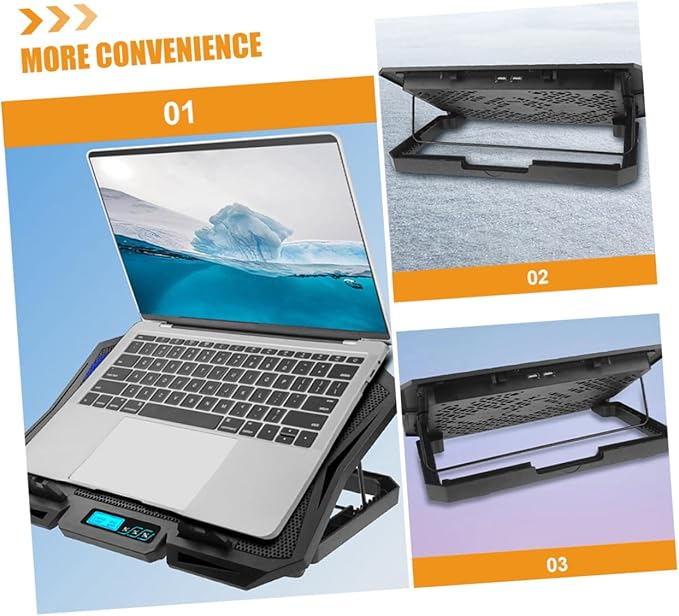 Laptop Cooling Pad 15.6 Inch Silent Laptop Fan Cooling Stand Adjustable Speed with Blue Light for Notebook Cooler for Work and Gaming