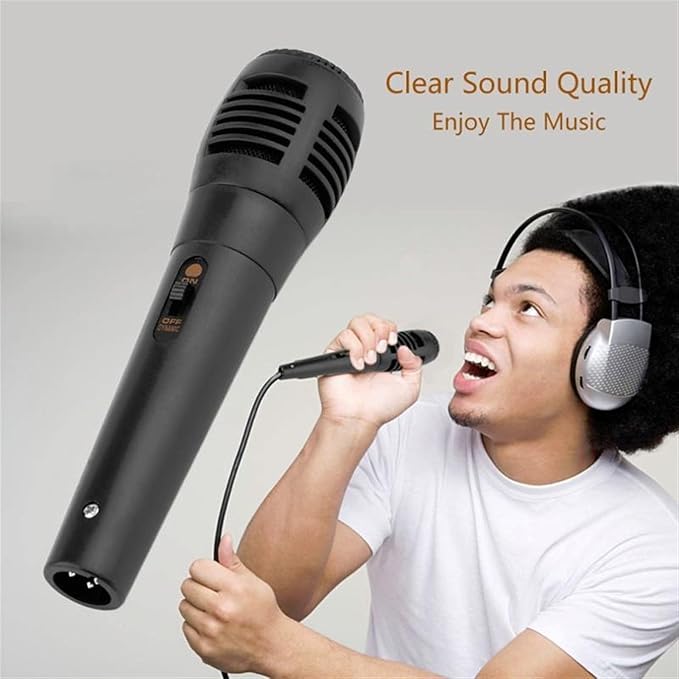 Microphone Wired Microphone Portable Professional Karaoke Sing Microphone Recording Live for Mobile Phone Computer Recording Noise Isolation Microphone Cordless microphonBlack