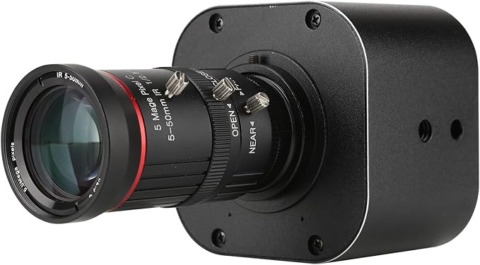 USB HD Camera 4K Optical Zoom 10X Variable Lens 5-50mm Mini 8MP Webcam with Microphones 1920x1080@60fps Manual Focus with 2 Image Formats MJPEG and YUY2 Compatible with Windows