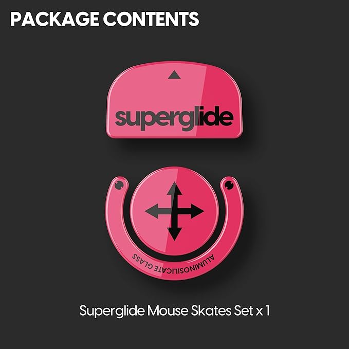 Superglide Glass Mouse Skates for Logitech G Pro X Superlight - Polished Edge Ultra Smooth Glide Compatible with Glass Mousepads Durable Gaming Feet (Type-S Magenta)