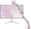 Pixio PXC248WAVE Pink 24 inch 200Hz Refresh Rate FHD 1080p Resolution 1500R Curve Fast VA Panel 1ms GTG Response Time HDR Curved Gaming Monitor and PS1S Wave Pink Single Monitor Arm - Fits up to 32 in