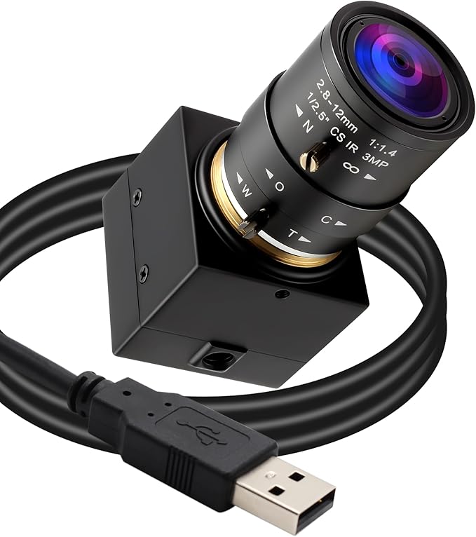 SVPRO 5MP 30fps USB Camera with 2.8-12mm Zoom Lens Close-up Camera for Machine MonitoringIMX335 Low Light Industrial Camera for Computer LaptopUVC Plug in Webcam for WindowsMacOSLinuxAndroid