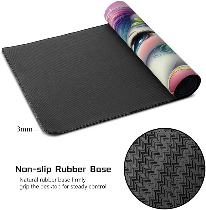 Rainbow Unicorn Galaxy Large Mouse Pad Gaming Mousepad Desk Mat for Desktop Computer Keyboard Waterproof Mouse Mat Desk Pad with Non-Slip Base for Game School Office Home 35.4 x 15.7