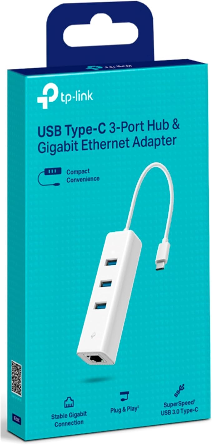 [Amazon.co.jp Exclusive] TP-Link Type-C 3-Port Gigabit Wired LAN Hub USB 3.0 x 3 Ports Wired LAN Hub UE330C