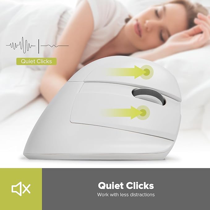 DELUX Wireless Ergonomic Mouse Vertical Mouse for Small Hand Silent Click Ergonomic Mouse Up to 4000 DPI 6 Buttons BT 5.0/2.4G Dual Mode for Carpal Tunnel for Laptop/PC (M618MINI DB-White)