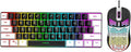 GOWENIC 61 Key RGB Illuminated Keyboard Multi Color LED Backlit Wired Gaming Keyboard and Mouse Combo for Tablet Laptop (Black Center White)