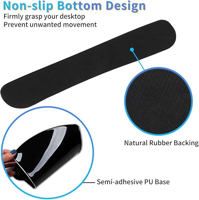 Ergonomic Mouse Pad with Wrist Support Gel Mousepads and Upgrade Keyboard Wrist Rest Pad Set Coasters Non-Slip PU Base Mouse Mat for Office Gaming Computer Laptop Flower Butterfly Skull