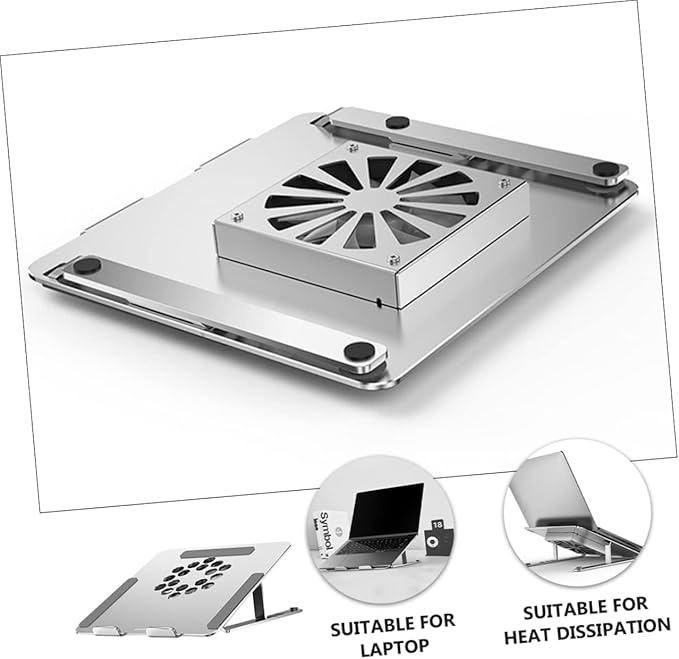 Laptop Cooling Pad with LED Fan Quiet Ventilated Support for Laptops Up to Adjustable Design for Enhanced Heat Dissipation and Ergonomic Comfort