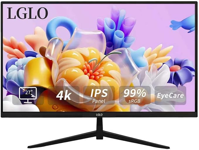 27 Inch 4K UHD (3840x2160) Monitor Dual Mode 4K@60Hz/2K@144Hz IPS Panel Borderless Design HDR400 99% sRGB Work &amp Gaming Monitor for Designers Office and PC Gaming with HDMI Display Port