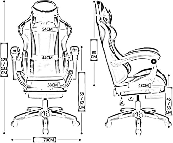 Office Office Chair E-Sports Chair Ergonomic Table and Chair High Back Racing Chair Game Office Chair Footstool Computer Chair Chair (Color:Gold)