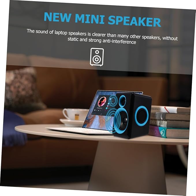 NUOBESTY Mini USB 2.0 Laptop Speaker for Desktop Computer Compact Multimedia PC Speaker with Dc5v Power Portable Small Sound Box Suitable for Office and Home Use