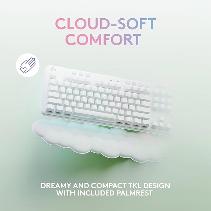 Logitech G Wireless Gaming Combo G715 Keyboard Linear + G705 Mouse Customizable LIGHTSYNC RGB Lighting Lightspeed Wireless Bluetooth PC/Mac/Laptop - White Mist