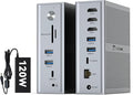 TobenONE DisplayLink Docking Station 3 Monitors 14-in-1 Triple Monitor Dock for M1-M5 MacBook/Mac mini Windows Chrome (3HDMI 120W Power Supply 5 USB Home Office &amp Professional Workspace
