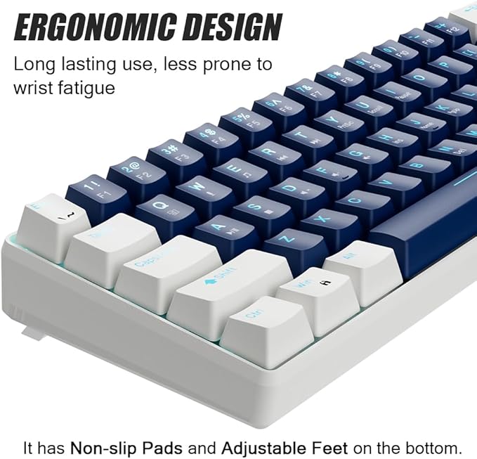 abucow 60% Mechanical Gaming Keyboard Red Switch Wired Compact Keyboard Anti-Ghosting No-Conflict 61