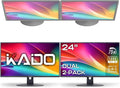 Kado Dual Monitor Setup - 2-Pack 24 1920x1080 Computer Monitor 75Hz VESA Mount HDMI Office Gaming Hybrid Built-in Speakers (E24X Dual Series)