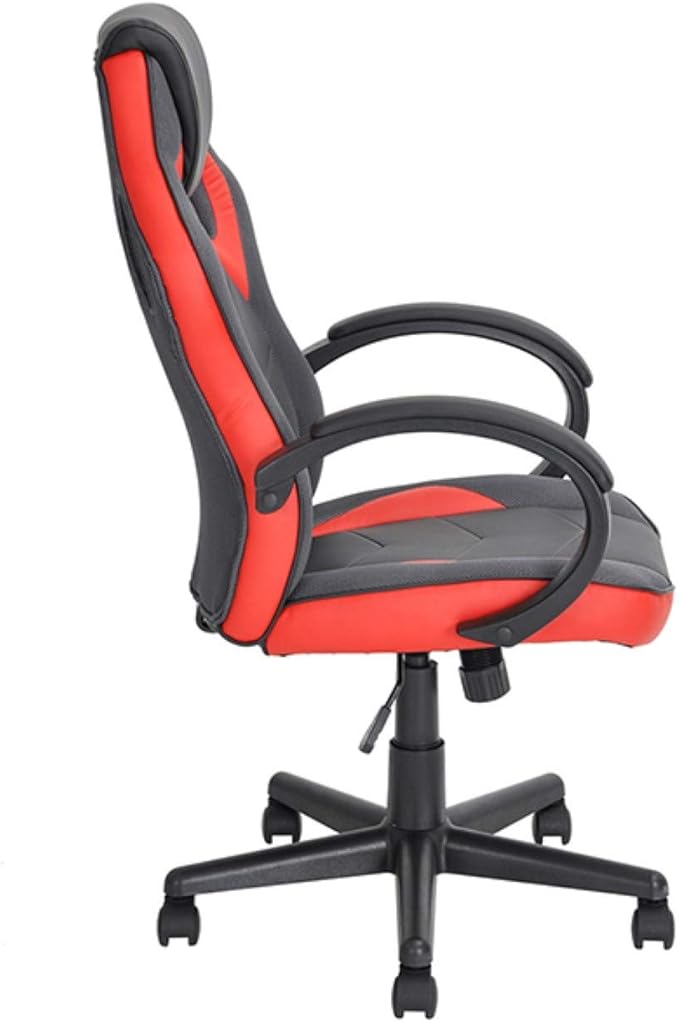 Nicer Furniture Gaming Chair Reclining Racing Game Chair Ergonomic Computer Chair for Gamer with Back Tilt and Armrest (RED)