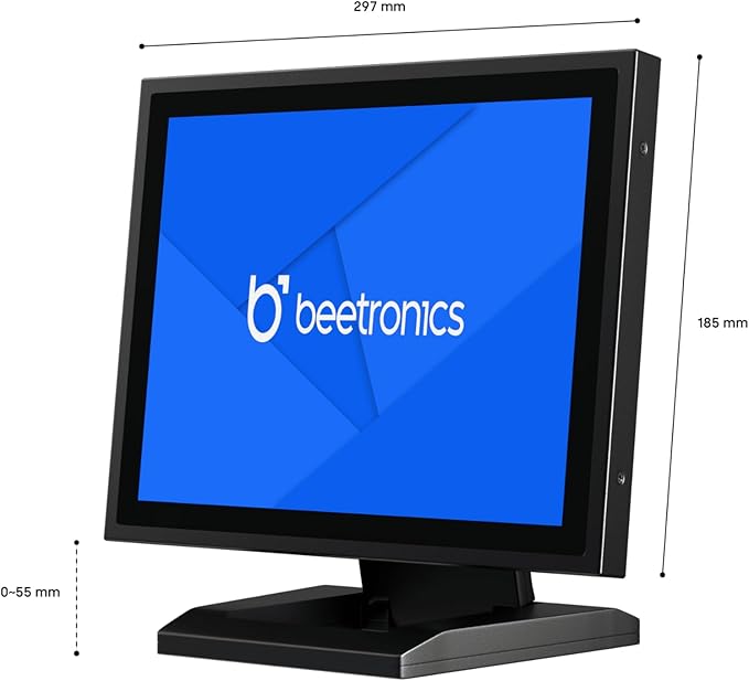 Beetronics 12 Inch Touchscreen Monitor | Full HD 1080p | 12TSV7M – Industrial-Grade Professional 10-Point Multi Touch Display for PC Mac Linux – HDMI DisplayPort USB-C VGA Inputs