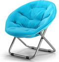 NaKeah Saucer Chair Foldable Oversized Lounge Chair Metal Frame Moon Chair for Bedroom Living Room Reading Gaming Room Soft Lazy ChairC