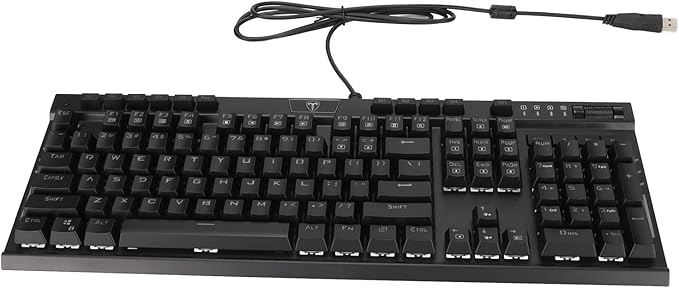 Restokki Mechanical Keyboard RGB Waterproof Macroprogramming Wired Keyboard E Sports Blue Switch Gaming Keyboard with Wrist Pad