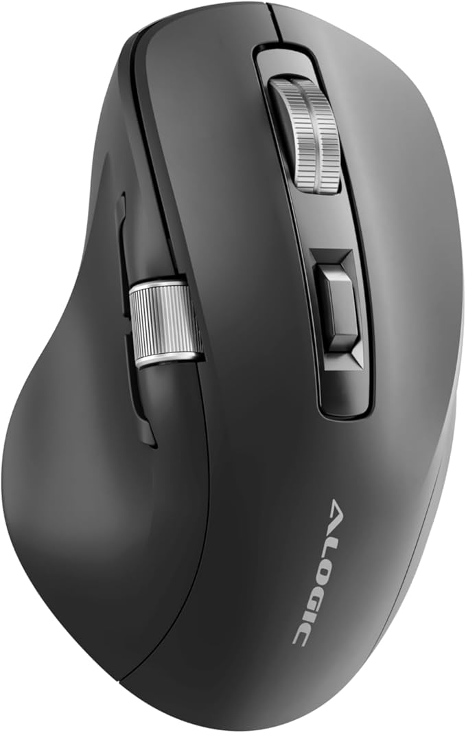 ALOGIC Apex Bluetooth USB-C Rechargeable 7 Keys Programmable Mouse | Ergonomic Design | Mac and Windows Shortcuts