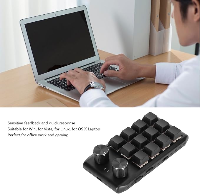 GOWENIC Mini 12 Key Programmable Gaming Keyboard Red Switch Macro Keys USB PC Gaming Multimedia