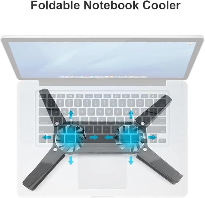 Foldable Cooling Pad Laptop Cooler with Double Fans Laptop Stand USB Powered for 7-15 Inch Notebook PC LCD Display Cooler Holder(A)