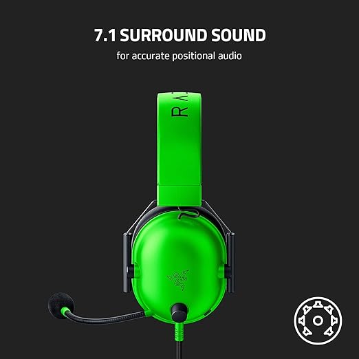 Razer BlackShark V2 X Gaming Headset: 7.1 Surround Sound - 50mm Drivers - Memory Foam Cushion - for PC PS4 PS5 Switch - 3.5mm Audio Jack - Green