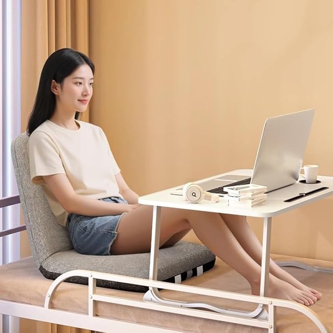 ELEFOCUS Folding Floor Chair Gray with 5 Position Adjustable Foldable Meditation Lazy Sofa for Living Room Bedroom(Gray B)