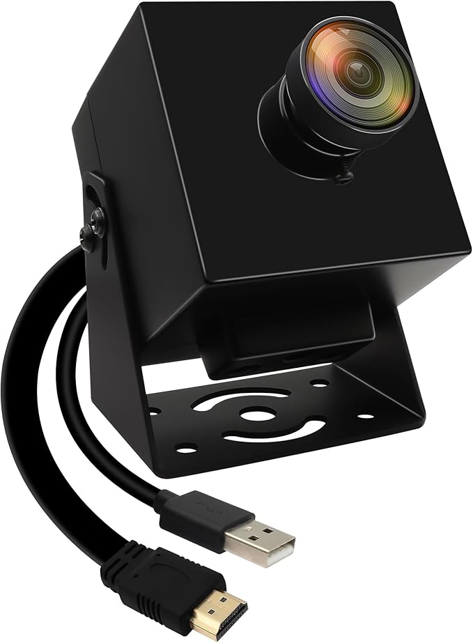 MMlove 4K HDMI Camera High Speed 30FPS USB Camera 8MP Streaming Webcam with 170° Wide Angle Fisheye Lens H.265 2X Digital Zoom Simultaneous Output Close up Lightburn Camera for PC Laptop