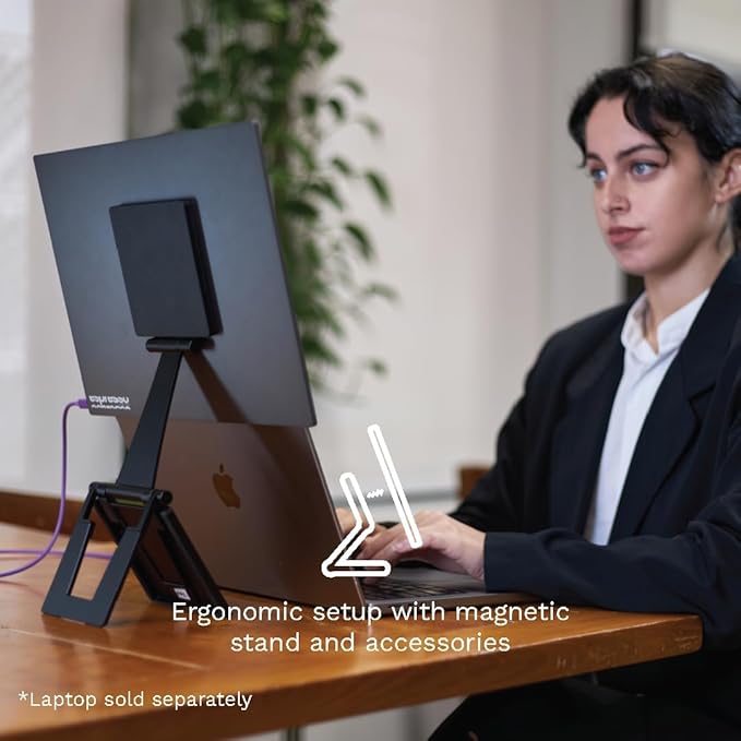 espresso Displays 15 inch Touch Portable Monitor with Adjustable Stand | Ultra-Slim 1080p Full HD USB-C Touchscreen Display for Laptop Mac PC Gaming and Travel