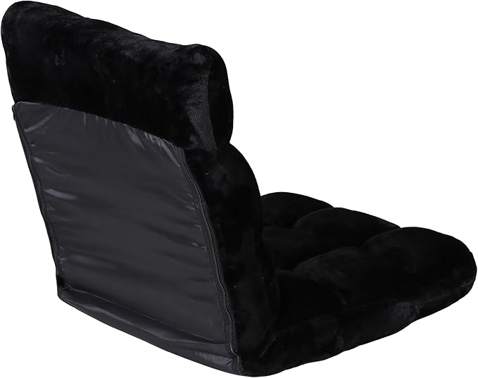 SUPER DEAL 14-Position Folding Floor Chair Gaming Sofa Cushioned Padded Reclining Bed Lounge Couch Seating for Comfy Reading Reading Gaming Relaxing Watching TV Black