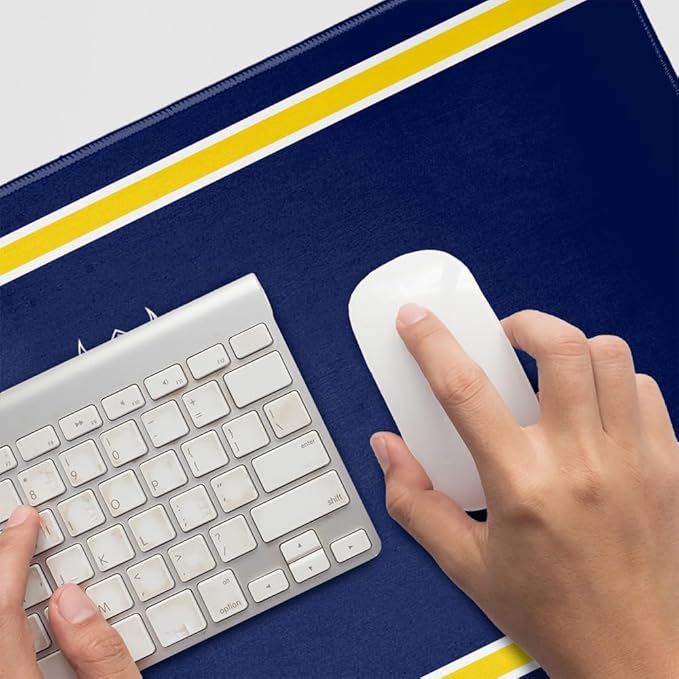 Augustana University Vikings Primary Logo Stripes Large Gaming Mouse Pad Desk Mat with Stitched Edges Non-Slip Base for Gamer Home and Office 31.5 x 15.7