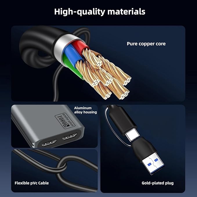 USB C/A 3.0 to Dual HDMI AdapterMST USB C/A 3.0 to 2X HDMI Monitor Converter HDM I Splitter for Dual Monitors Support 3 Different Screens (Extend &amp Mirror) for Windows &amp Mac-Grey