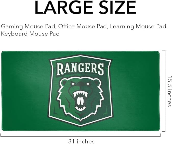 University of Wisconsin - Parkside Primary Logo Large Gaming Mouse Pad Desk Mat with Stitched Edges Non-Slip Base for Gamer Home and Office 31.5 x 15.7