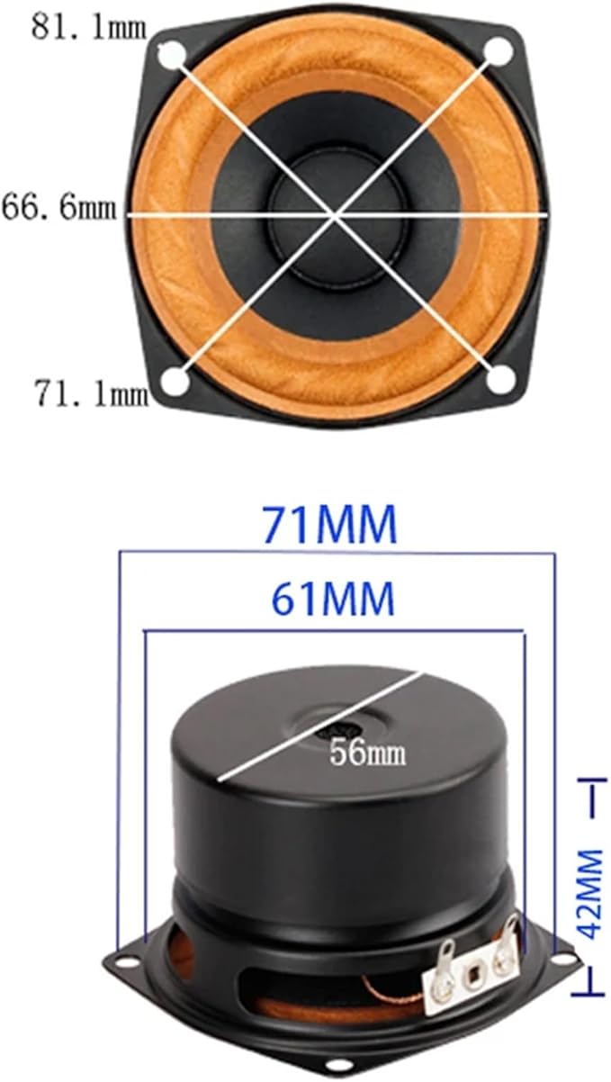 1pcs 2.5 Inch 4 8 Ohm 15W Portable Bluetooth Audio Full Range Speaker Unit TV Computer Desktop HiFi Home Loudspeaker(8Ohm)