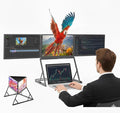 15.6 Laptop Screen Extender Monitor Portable Quad Monitor Just 1 Cable for 3 Screens FHD 1080P IPS Laptop Extender Compatible with Wins/Mac for 13.6 - 17.3 Laptops (Triple screen Grey 15.6)