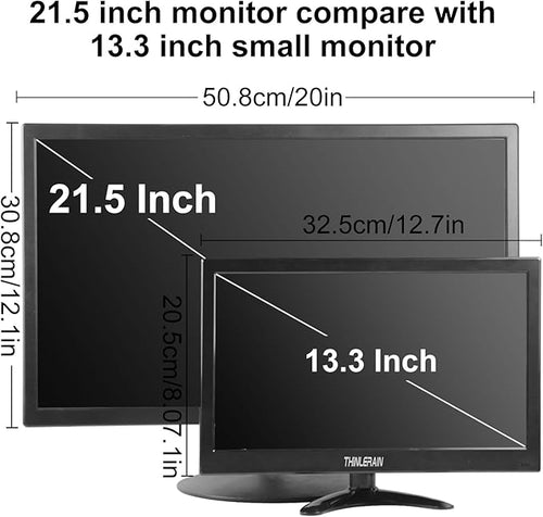 13.3 inch Small PC Monitor 1366x768 Mini LED Monitor with HDMI VGA AV BNC USB Intput for Fire Stick Computer Xbox Ras pi Built-in Speaker