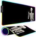 RGB Gaming Mouse Pad Large Mousepad with Led Light Big Keyboard Pad Gaming Accessories for Desk Non-Slip Rubber Base Black Human Skeleton Mouse Mat for Gamer 31.5 X 11.8 Inch