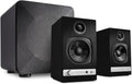 Audioengine A2 HD (HD3) Black 60 Watt Pc Speakers for Desktop and S6 Gray Subwoofer for Music Gaming Movies Studios Dorms Bedrooms Offices
