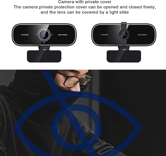 Computer Camera High Definition Webcam with Viewing Angle Auto Focus and USB Streaming for Multiple Platforms Including OS X and Win10