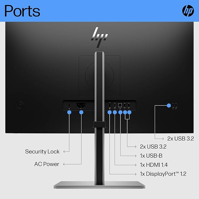 HP E27 G5 27 FHD IPS Monitor with 5ms Response Time Anti-Glare Flicker Free VESA Mount (100 mm) HDMI Black/Silver Color (6N4E2AA#ABA) 2 Pack with DKZ Hub &amp ErgoFlexy Dual Monitor Arm