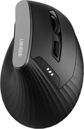 Uineer Wireless Ergonomic Mouse Bluetooth Mice (BT4.0/5.0 and 2.4G) Rechargeable Vertical Mouse 3 Multi-Device Connectivity for Computer/PC/Mac/Laptop Quiet Clicks for Office Gaming Home Black