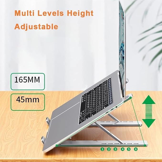 Portable Laptop Cooling Stand 11 to 17.3 Inch Aluminum Alloy Height Adjustable Riser Office Computer Radiator