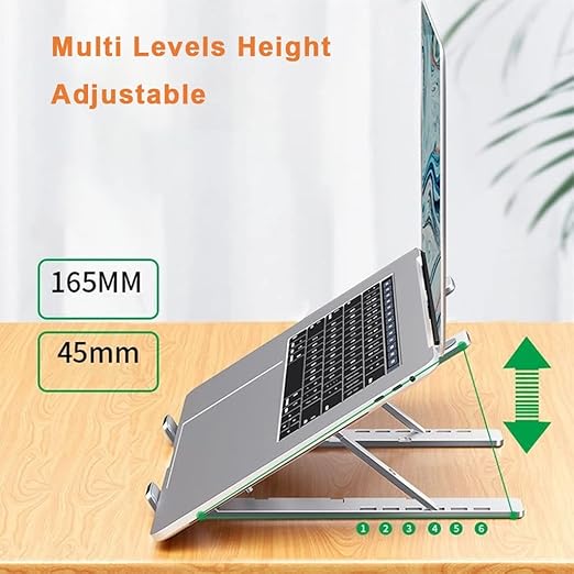 Portable Laptop Cooling Stand 11 to 17.3 Inch Laptop Aluminum Alloy Stand Height Adjustable Riser Office Computer Radiator