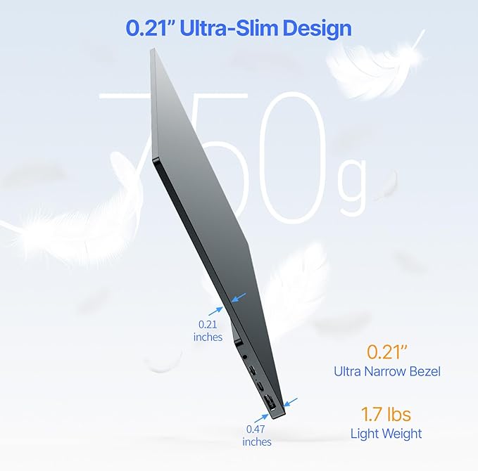 MINIX Portable Monitor 16 FHD 1200PIPSTouch ScreenUSB-C HDMIStereoEye Care Flicker Free Blue Light Filter