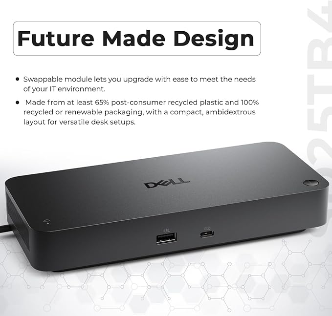 Dell SD25TB4 Pro Thunderbolt 4 Smart Dock - Supports 8k Display 3 Years Warranty with 180W Adapter HDMI DisplayPort Thunderbolt Cable Cloth - USB C Docking Station Hub with Accessories