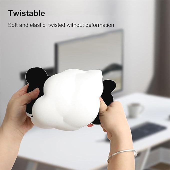 Cloud Keyboard Wrist Rest and Mouse Wrist Rest Kawaii Memory Foam Wrist Support Mouse Pad for Typing Pain Relief Cloud Palm Rest with Mousepad Non-Slip Base for Home Office Computer Laptop (White)
