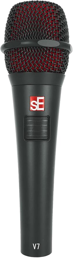Audiosavings SE Electronics Handheld Dynamic Microphones with Push-to-Talk Switch and Supercardioid Pattern and Mic Clips for Secure Mounting 2-Piece